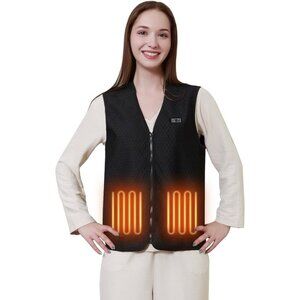 Warmrest Heated Vest Black Women XXL 3 Heat Zones 10000 mAh Battery Lightweight